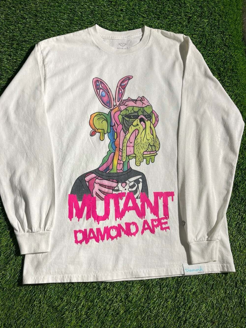 Diamond Supply Co Mutant Ape Long Sleeve Size M White